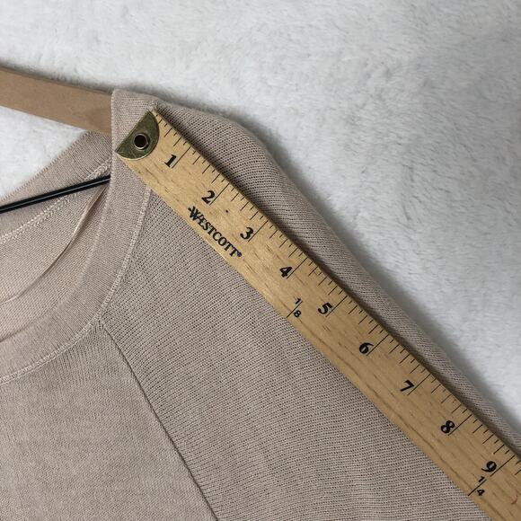 ZARA Sweater Women's Sz S Beige Wide Cuffed Raglan Scoop Comfort Morocco L/S - Picture 8 of 9